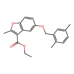 Ethyl 5-[(2,5-dimethylphenyl)methoxy]-2-methyl-1-benzofuran-3-carboxylate structure