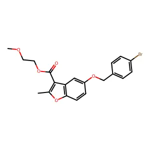 2-Methoxyethyl 5-[(4-bromophenyl)methoxy]-2-methyl-1-benzofuran-3-carboxylate structure