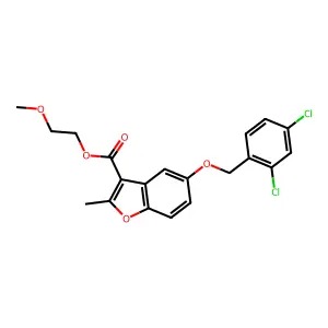 2-methoxyethyl 5-[(2,4-dichlorophenyl)methoxy]-2-methyl-1-benzofuran-3-carboxylate structure