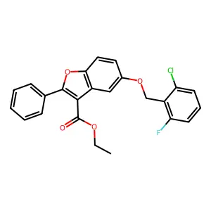 Ethyl 5-[(2-chloro-6-fluorophenyl)methoxy]-2-phenyl-1-benzofuran-3-carboxylate structure