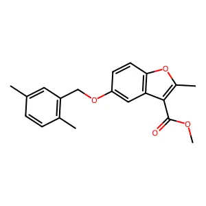 Methyl 5-[(2,5-dimethylphenyl)methoxy]-2-methyl-1-benzofuran-3-carboxylate structure
