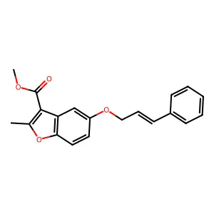 methyl 2-methyl-5-{[(2E)-3-phenylprop-2-en-1-yl]oxy}-1-benzofuran-3-carboxylate structure