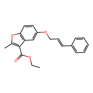 ethyl 2-methyl-5-{[(2E)-3-phenylprop-2-en-1-yl]oxy}-1-benzofuran-3-carboxylate structure