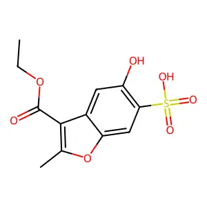 3-(Ethoxycarbonyl)-5-hydroxy-2-methyl-1-benzofuran-6-sulfonic acid structure