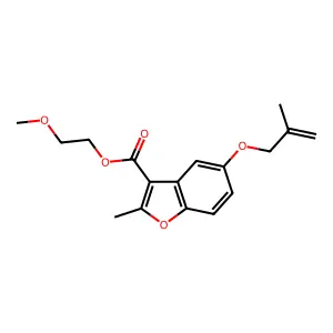 2-methoxyethyl 2-methyl-5-((2-methylallyl)oxy)benzofuran-3-carboxylate structure