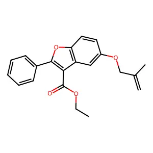 Ethyl 5-[(2-methylprop-2-en-1-yl)oxy]-2-phenyl-1-benzofuran-3-carboxylate structure