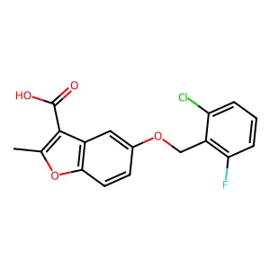 5-[(2-Chloro-6-fluorophenyl)methoxy]-2-methyl-1-benzofuran-3-carboxylic acid structure