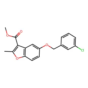 Methyl 5-[(3-chlorophenyl)methoxy]-2-methyl-1-benzofuran-3-carboxylate structure