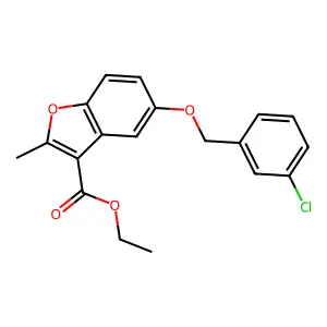 Ethyl 5-[(3-chlorophenyl)methoxy]-2-methyl-1-benzofuran-3-carboxylate structure