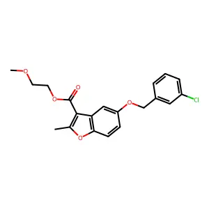 2-Methoxyethyl 5-[(3-chlorophenyl)methoxy]-2-methyl-1-benzofuran-3-carboxylate structure