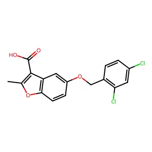 5-[(2,4-Dichlorophenyl)methoxy]-2-methyl-1-benzofuran-3-carboxylic acid structure
