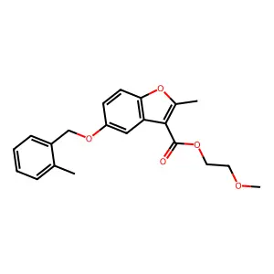 2-Methoxyethyl 2-methyl-5-[(2-methylphenyl)methoxy]-1-benzofuran-3-carboxylate structure