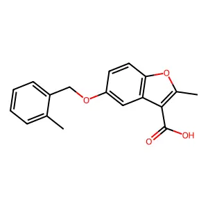 2-Methyl-5-[(2-methylphenyl)methoxy]-1-benzofuran-3-carboxylic acid structure