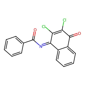 Benzamide, N-(1,4-dihydro-2,3-dichloro-4-oxo-1-naphthylidene)- structure