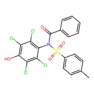 N-(4-methylphenyl)sulfonyl-N-(2,3,5,6-tetrachloro-4-hydroxyphenyl)benzamide structure
