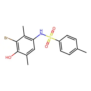 N-(3-bromo-4-hydroxy-2,5-dimethylphenyl)-4-methylbenzenesulfonamide structure