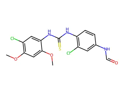 Thiourea, N-(5-chloro-2,4-dimethoxyphenyl)-N'-(2-chloro-4-(formylamino)phenyl)- structure