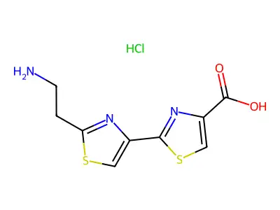 2-[2-(2-Aminoethyl)-1,3-thiazol-4-yl]-1,3-thiazole-4-carboxylic acid structure