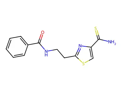 N-[2-(4-carbamothioyl-1,3-thiazol-2-yl)ethyl]benzamide structure