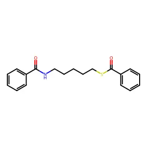 S-(5-benzamidopentyl) benzenecarbothioate structure