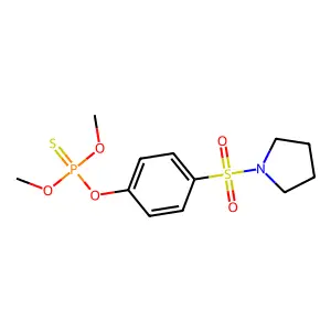 Phosphorothioic acid, O,O-dimethyl O-(p-(pyrrolidinylsulfonyl)phenyl) ester structure