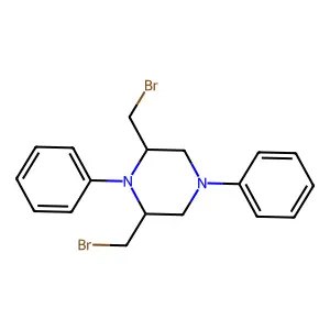 2,6-Bis(bromomethyl)-1,4-diphenylpiperazine structure