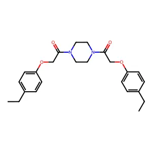 1,4-Bis[(4-ethylphenoxy)acetyl]piperazine structure