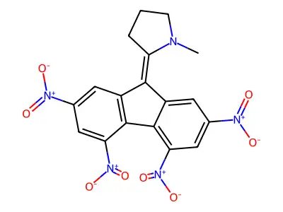 1-Methyl-2-(2,4,5,7-tetranitro-9H-fluoren-9-ylidene)pyrrolidine structure