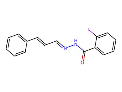 2-Iodobenzoic acid 2-(3-phenyl-2-propen-1-ylidene)hydrazide structure