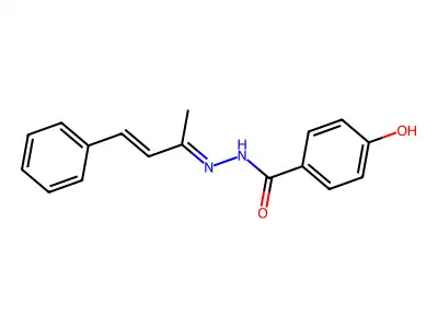 4-hydroxy-N-(4-phenylbut-3-en-2-ylideneamino)benzamide structure