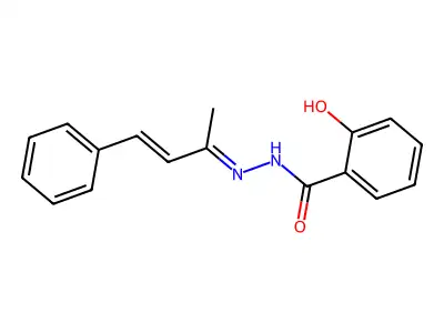2-hydroxy-N-(4-phenylbut-3-en-2-ylideneamino)benzamide structure