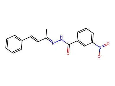 3-nitro-N-(4-phenylbut-3-en-2-ylideneamino)benzamide structure