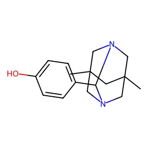 4-(5,7-Dimethyl-1,3-diazaadamantan-2-yl)phenol structure