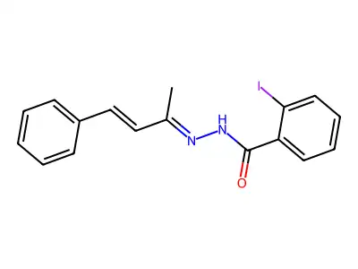 2-iodo-N-(4-phenylbut-3-en-2-ylideneamino)benzamide structure