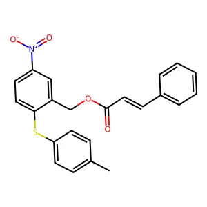 2-((4-Methylphenyl)thio)-5-nitrobenzyl 3-phenylacrylate structure