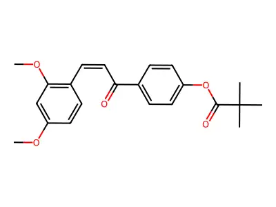 [4-[3-(2,4-Dimethoxyphenyl)prop-2-enoyl]phenyl] 2,2-dimethylpropanoate structure