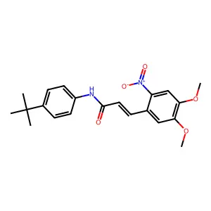 N-(4-tert-butylphenyl)-3-(4,5-dimethoxy-2-nitrophenyl)prop-2-enamide structure