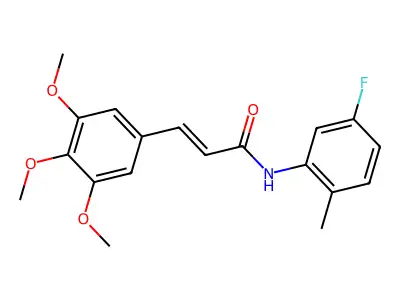 N-(5-fluoro-2-methylphenyl)-3-(3,4,5-trimethoxyphenyl)prop-2-enamide structure