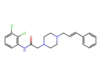 N-(2,3-dichlorophenyl)-2-[4-(3-phenylprop-2-enyl)piperazin-1-yl]acetamide structure