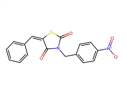 5-Benzylidene-3-[(4-nitrophenyl)methyl]-1,3-thiazolidine-2,4-dione structure