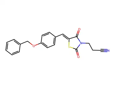 2,4-Dioxo-5-[[4-(phenylmethoxy)phenyl]methylene]-3-thiazolidinepropanenitrile structure