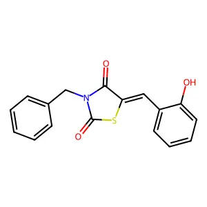 3-Benzyl-5-[(2-hydroxyphenyl)methylidene]-1,3-thiazolidine-2,4-dione structure