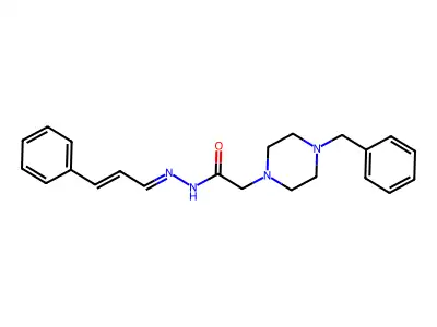 N-((1Z,3E)-4-phenyl-1-azabuta-1,3-dienyl)-2-[4-benzylpiperazinyl]acetamide structure