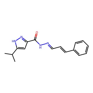 3-Isopropyl-N'-(3-phenyl-2-propenylidene)-1H-pyrazole-5-carbohydrazide structure
