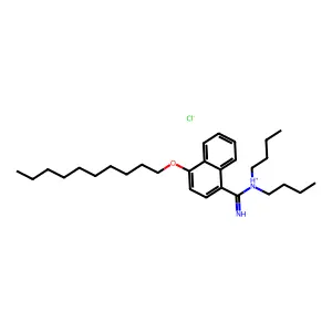 1-Naphthamidine, N,N-dibutyl-4-decyloxy-, monohydrochloride structure