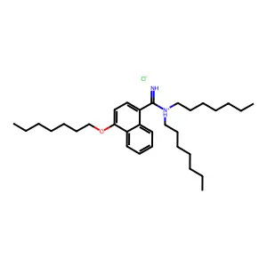 1-Naphthamidine, N,N-diheptyl-4-heptyloxy-, monohydrochloride structure
