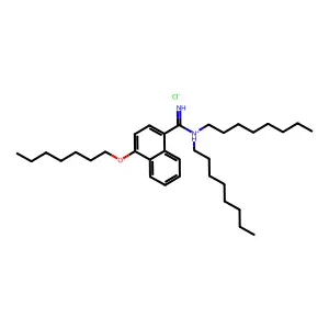 1-Naphthamidine, N,N-dioctyl-4-heptyloxy-, monohydrochloride structure