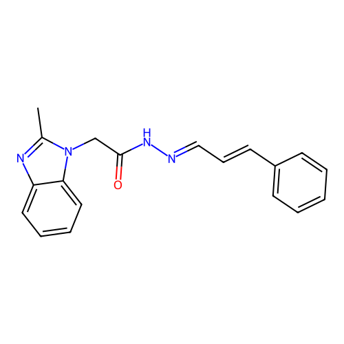 2-(2-Methyl-1H-benzimidazol-1-YL)-N'-(3-phenyl-2-propenylidene)acetohydrazide structure