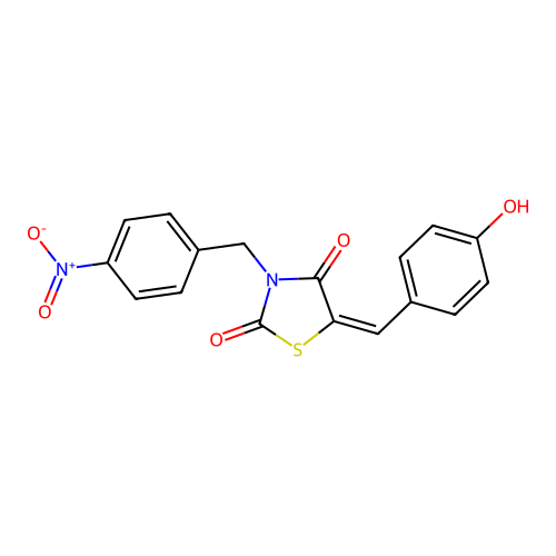 5-(4-Hydroxybenzylidene)-3-(4-nitrobenzyl)-1,3-thiazolidine-2,4-dione structure