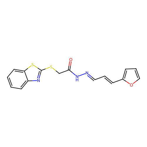 2-(1,3-Benzothiazol-2-ylthio)-N'-(3-(2-furyl)-2-propenylidene)acetohydrazide structure